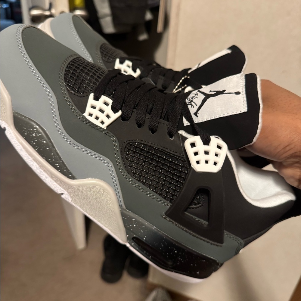 Jordan Black and Gray Air Jordan 4 Sneakers